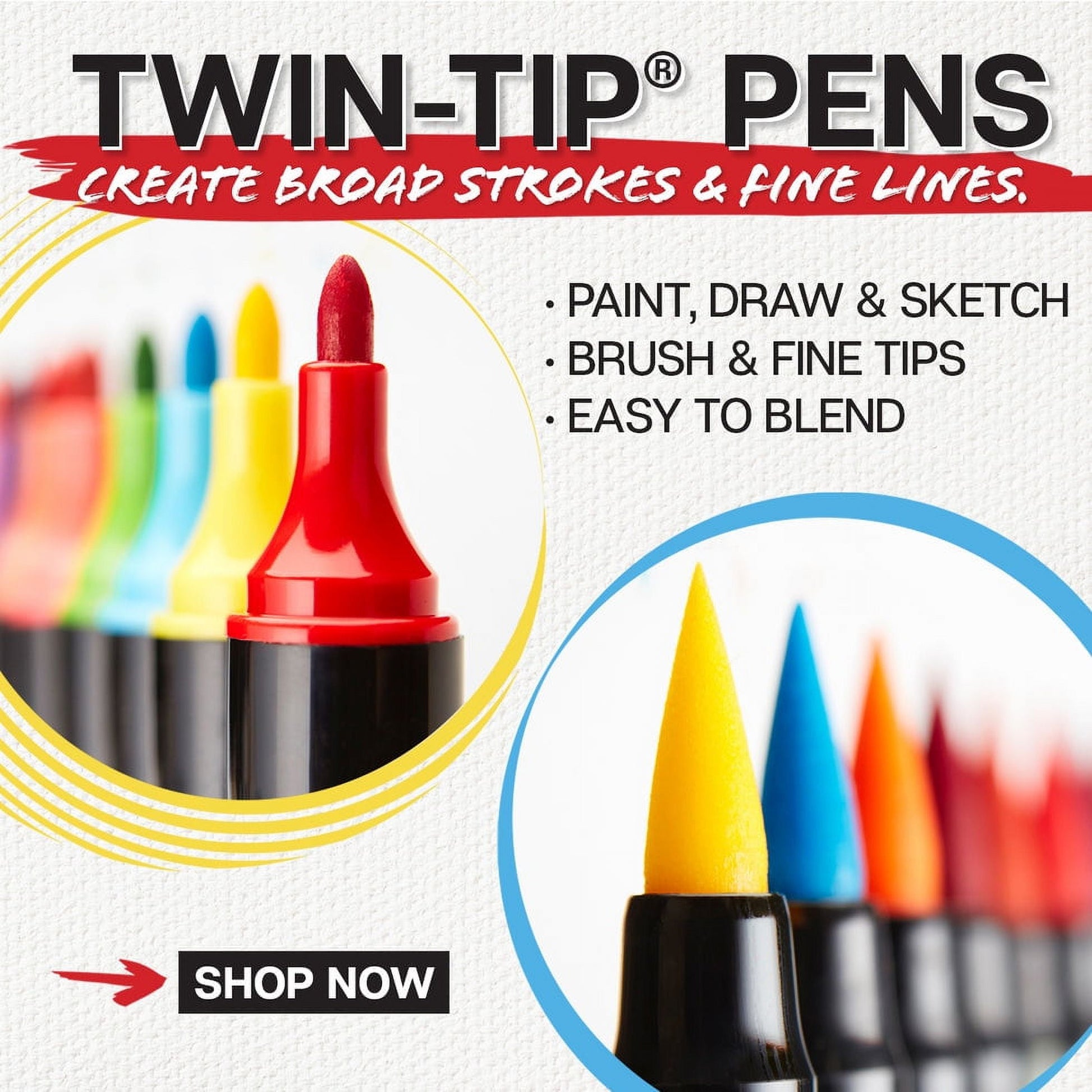 KINGART PRO Twin-Tip Brush Pen Art Markers, 48 Colors