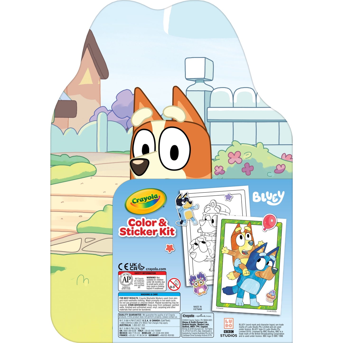 Crayola Bluey Art Kit for Kids (45pcs), Coloring Book and Stickers, Travel Activity Set, Bluey Toys & Gifts for Kids
