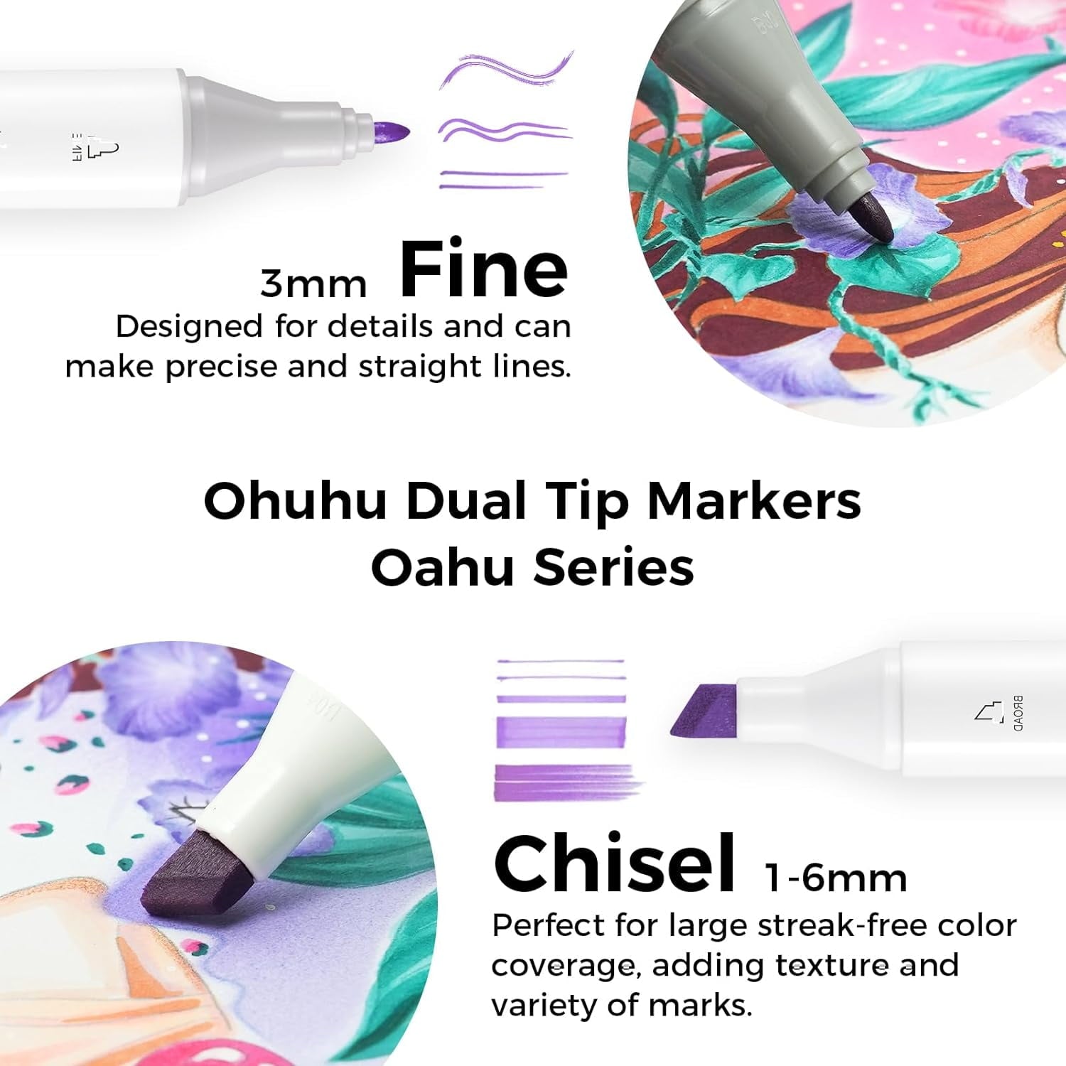 Ohuhu Alcohol Based Art Markers 120 Colors - Chisel & Fine Oahu of Ohuhu Markers